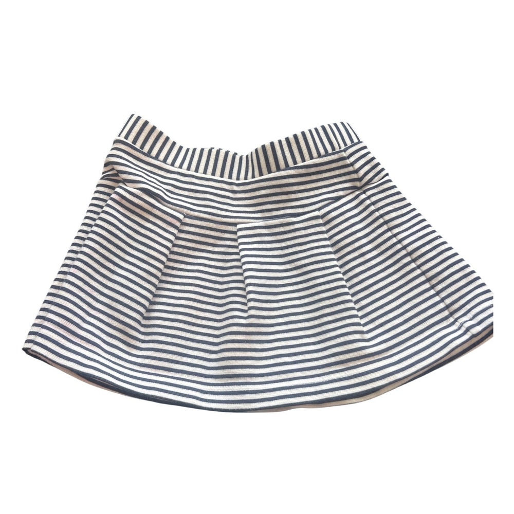 Janie and‎ Jack Girls Navy White Striped Pleated Knit Skirt 18-24 Months
